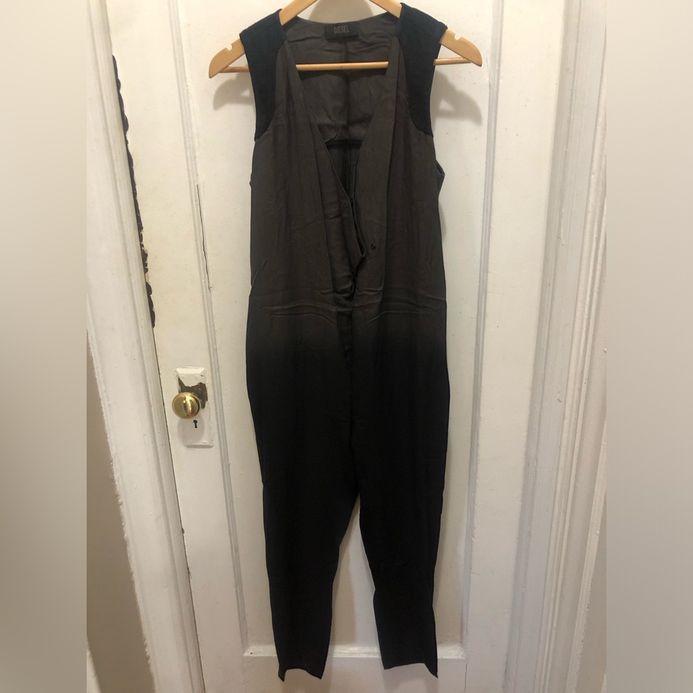 Diesel 134312 NWOT Tie Dye printed V Neck Tie Knot Sleeveless Jumpsuit Dress S